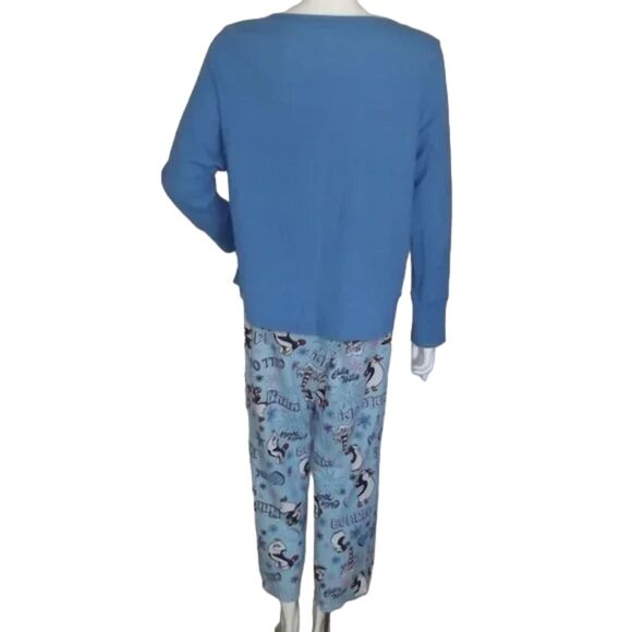 CHILLY WILLY Pajama set, 2X/XL, Waffle/Thermal, 2 pc, Blue, Pants/Top Drawstring - Picture 9 of 12